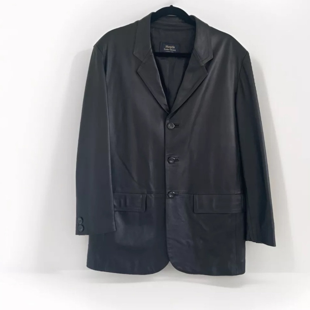 Bargello Leather Factory Florence Italy Men’s Black Blazer Italian SZ 48 US M